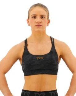 TYR Base Kinetic™ Women's Dual Strap Sports Bra - Blackout Camo -Tyr FGDSBC3A 001 main01 1