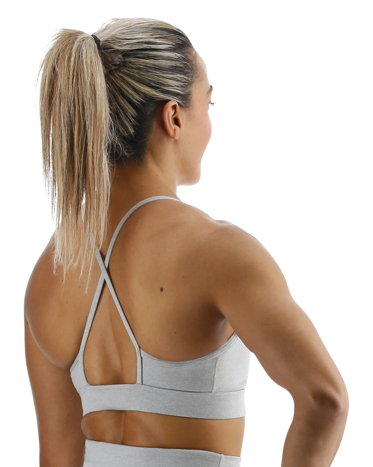 TYR Base Kinetic™ Women's High Neck Big Logo Sports Bra - Heather 5 TYR Base Kinetic™ Women's High Neck Big Logo Sports Bra - Heather - Image 5