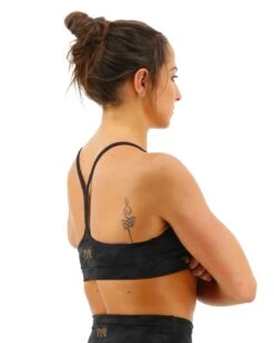 TYR Base Kinetic™ Women's V-Neck Sports Bra - Blackout Camo -Tyr FGVBC3A 001 alt05