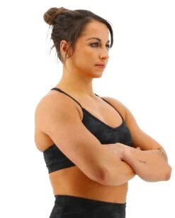 TYR Base Kinetic™ Women's V-Neck Sports Bra - Blackout Camo -Tyr FGVBC3A 001 alt06