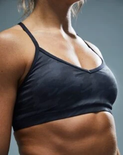 TYR Base Kinetic™ Women's V-Neck Sports Bra - Blackout Camo -Tyr FGVBC3A 001 alt08