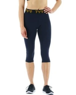 TYR Base Kinetic™ Women's Mid-Rise Logo Leggings - Solid -Tyr FTCCS3A 001 alt06