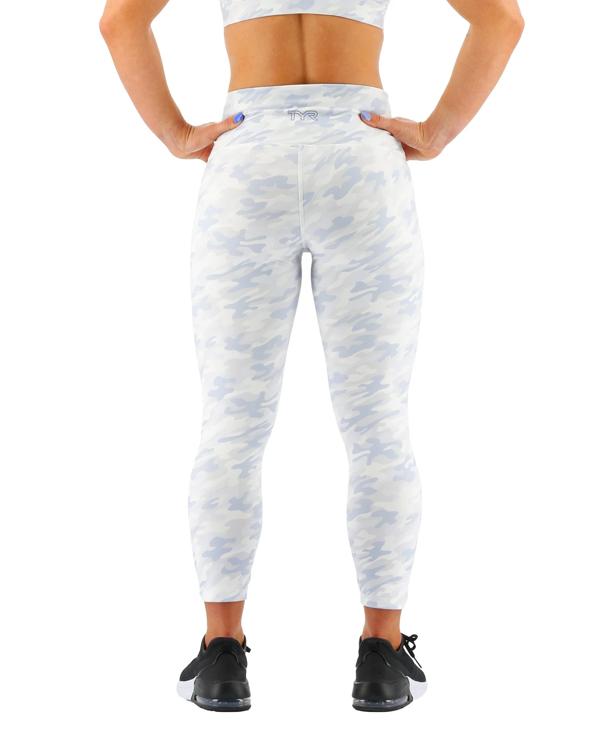 TYR Base Kinetic™ Women's High-Rise 3/4 Leggings - Whiteout Camo 2 TYR Base Kinetic™ Women's High-Rise 3/4 Leggings - Whiteout Camo - Image 2