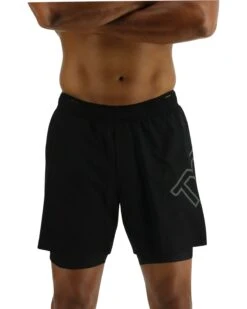 TYR Hydrosphere™ Men's Lined 6" Momentum Big Logo Shorts - Solid