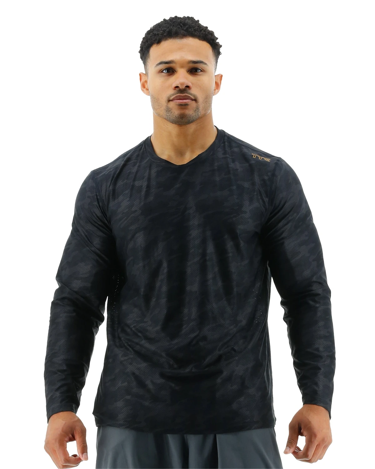 TYR Airtec™ Men's Long Sleeve Tee - Blackout Camo 1 TYR Airtec™ Men's Long Sleeve Tee - Blackout Camo
