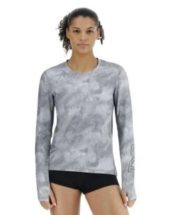 TYR SunDefense™ Women's Vented Long Sleeve Crew Shirt - Turbulent