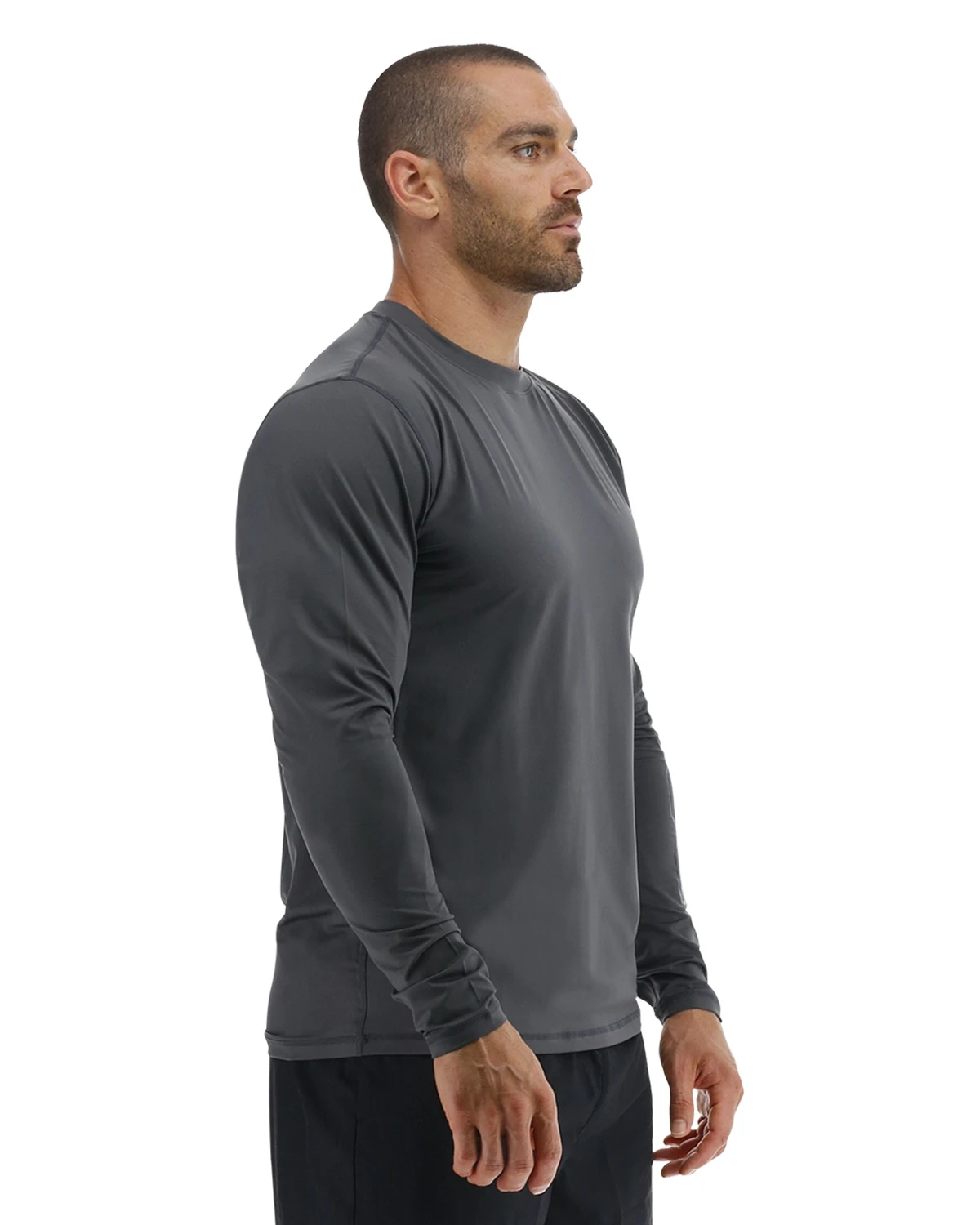 TYR SunDefense™ Men's Vented Long Sleeve Crew Shirt - Solid 6 TYR SunDefense™ Men's Vented Long Sleeve Crew Shirt - Solid - Image 6