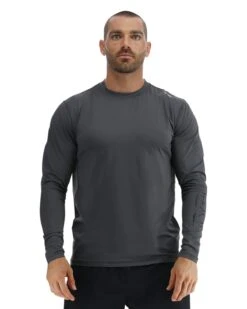 TYR SunDefense™ Men's Vented Long Sleeve Crew Shirt - Solid