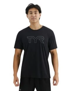 TYR UltraSoft Men's Big Logo Tri-Blend Tech Tee