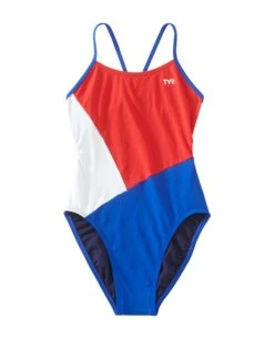 TYR Durafast One® Girls' Cutout Swimsuit - Solid Splice Block -Tyr cbsol7y 636 alt01