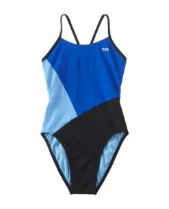 TYR Durafast One® Girls' Cutout Swimsuit - Solid Splice Block -Tyr cbsol7y 771 alt01