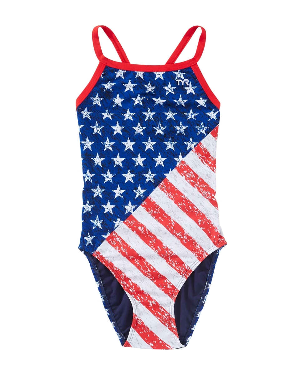 TYR Durafast One® Girl’s Diamondfit Swimsuit - Star Spangled 2 TYR Durafast One® Girl’s Diamondfit Swimsuit - Star Spangled - Image 2
