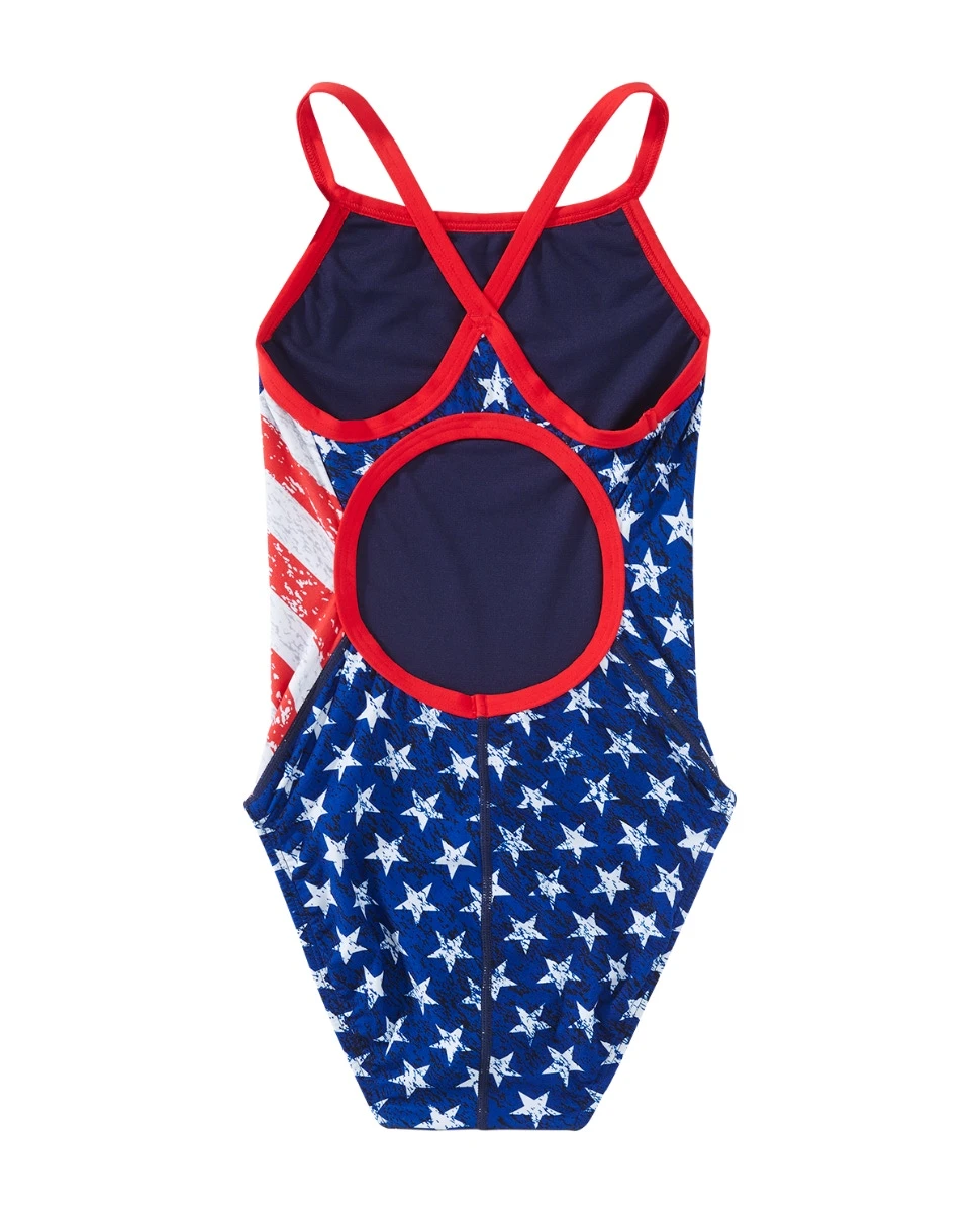 TYR Durafast One® Girl’s Diamondfit Swimsuit - Star Spangled 1 TYR Durafast One® Girl’s Diamondfit Swimsuit - Star Spangled