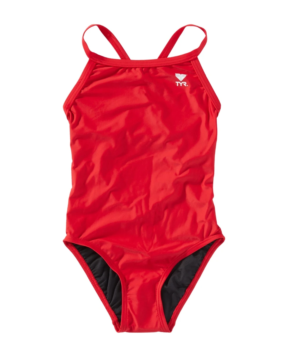 TYReco™ Girls' Diamondfit Swimsuit - Solid 2 TYReco™ Girls' Diamondfit Swimsuit - Solid - Image 2