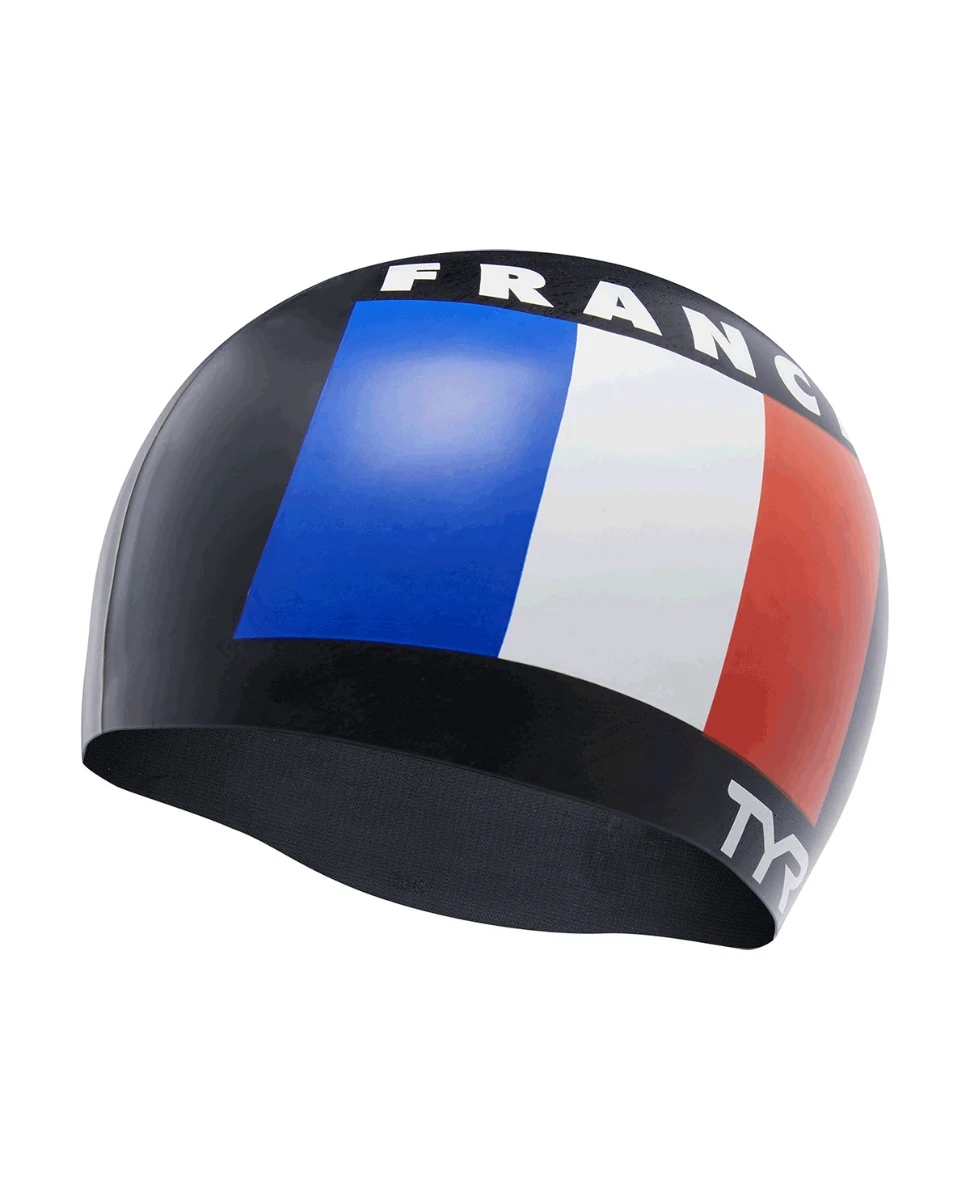 TYR Adult Silicone Swim Cap - France 1 TYR Adult Silicone Swim Cap - France
