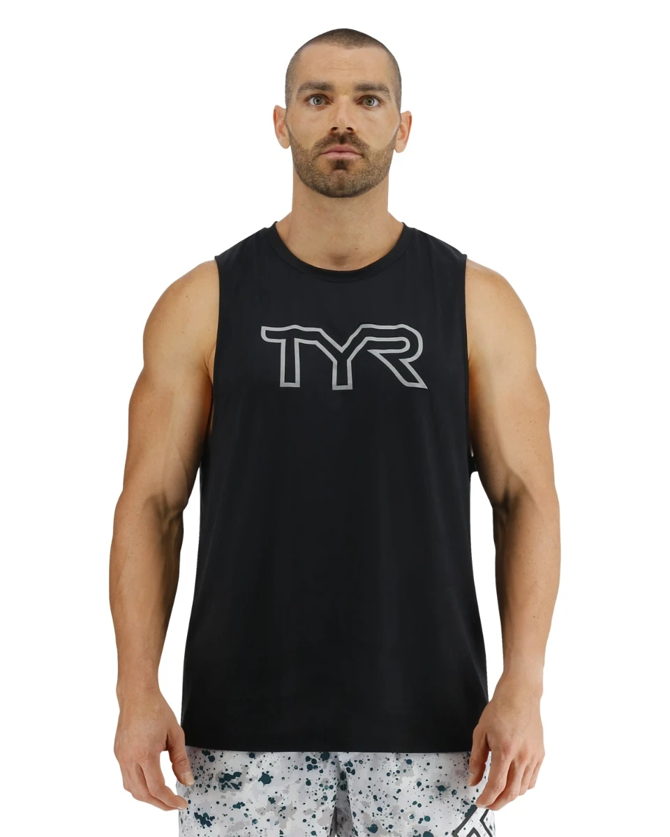 TYR ClimaDry™ Men's Big Logo Tech Tank - Solid / Heather 1 TYR ClimaDry™ Men's Big Logo Tech Tank - Solid / Heather
