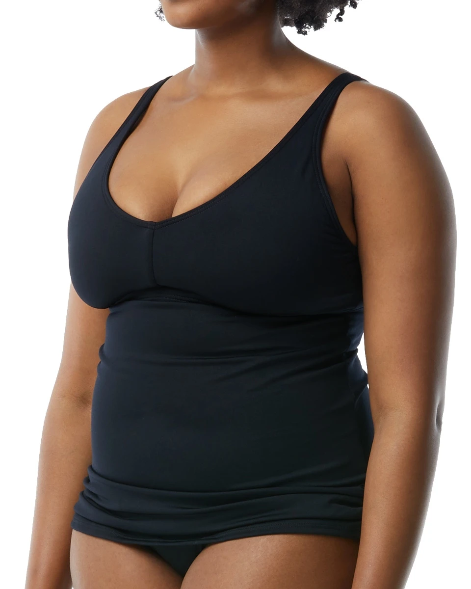 TYR Women's Plus Solid V-Neck Sheath - Solid 1 TYR Women's Plus Solid V-Neck Sheath - Solid