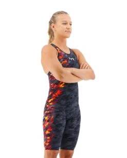 TYR Women's Venzo™ Closed Back Swimsuit - Camo Fire -Tyr vzcfcb6a 937b alt06