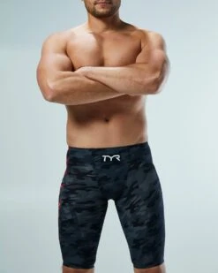 TYR Men’s Venzo™ High-Waist Jammer Swimsuit - Camo Fire -Tyr vzcfhw6a 937 alt07