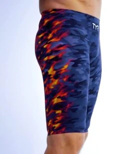 TYR Men’s Venzo™ High-Waist Jammer Swimsuit - Camo Fire -Tyr vzcfhw6a 937 vid02 thumbnail