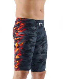 TYR Men’s Venzo™ High-Waist Jammer Swimsuit - Camo Fire -Tyr vzcfhw6a 937 alt06