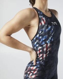 TYR Women's Venzo™ Closed Back - USA Blackout Camo -Tyr vzcucb6a 921 alt10